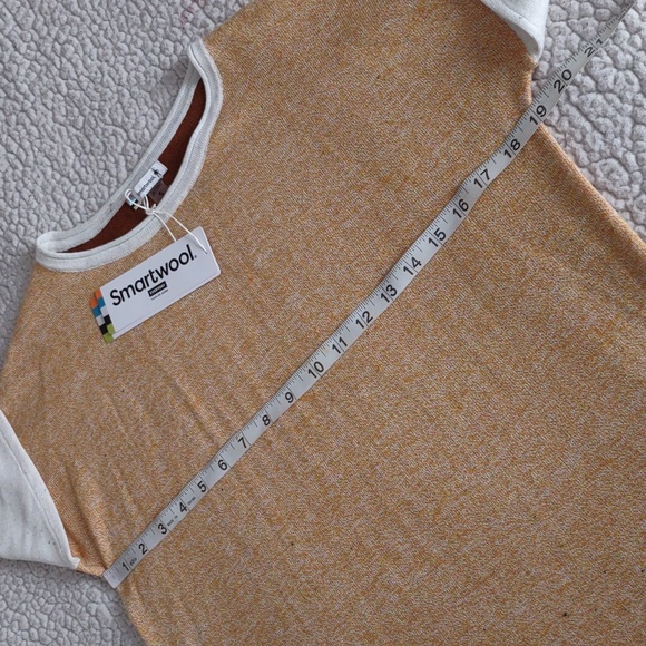 NWT Smartwool Size Small Shadow Pine Colorblock Honey Gold Donegal Sweater - Picture 10 of 16